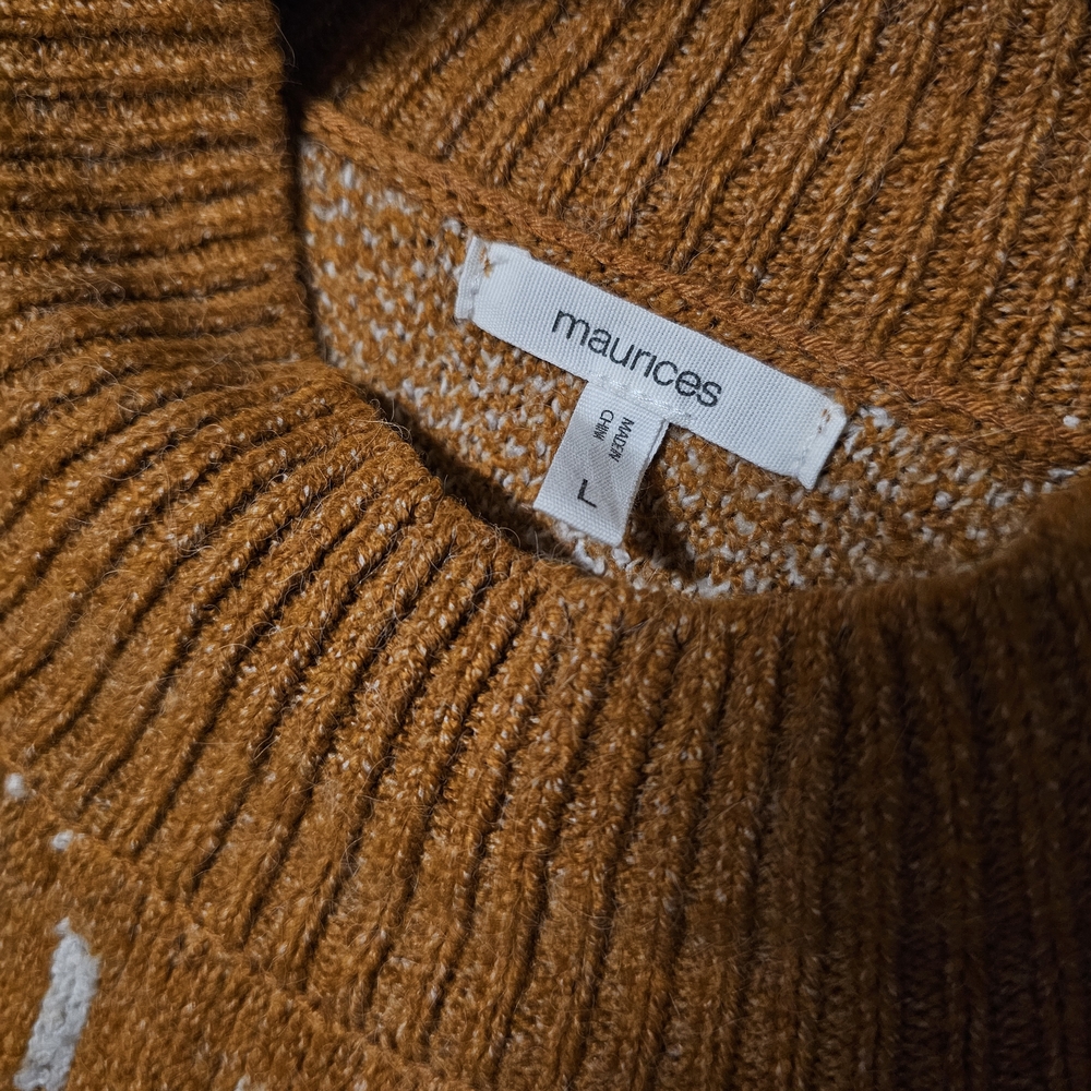 Maurices Rust Leaf Pattern Sweater - image 2